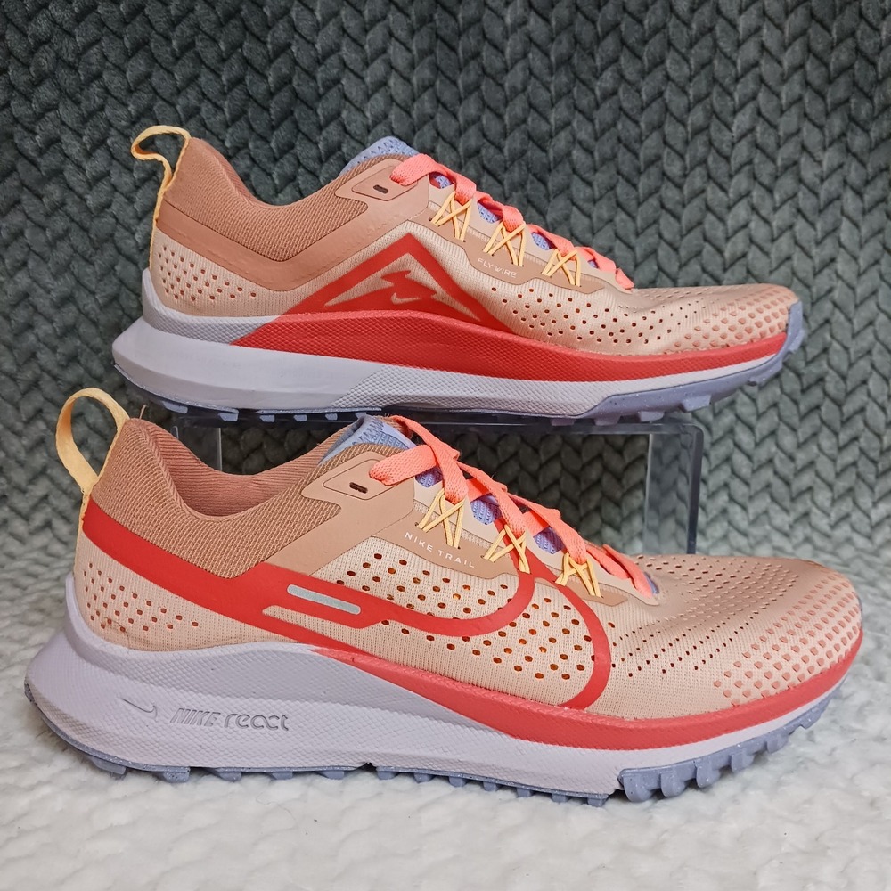 Nike React Pegasus Trail 4 Arctic Orange Purple Women's Running Shoes Size 9.5